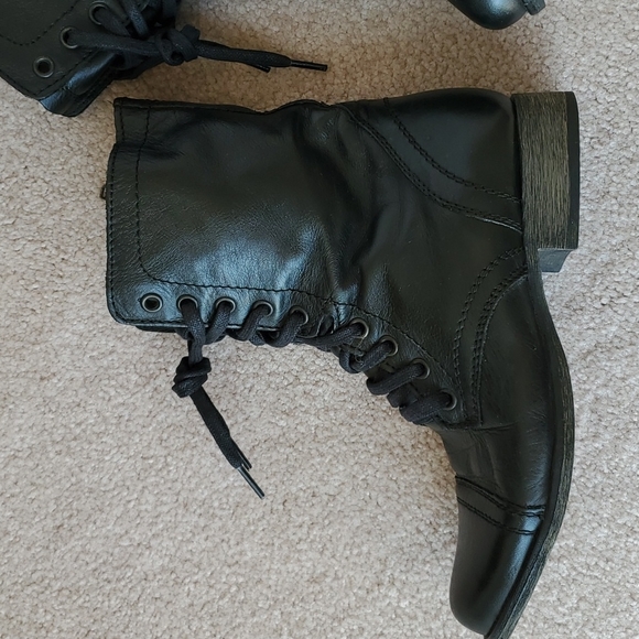 Steve madden black moto lace up and zipper boots - Picture 3 of 7